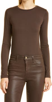 L'AGENCE Tess Long Sleeve Stretch Jersey Top