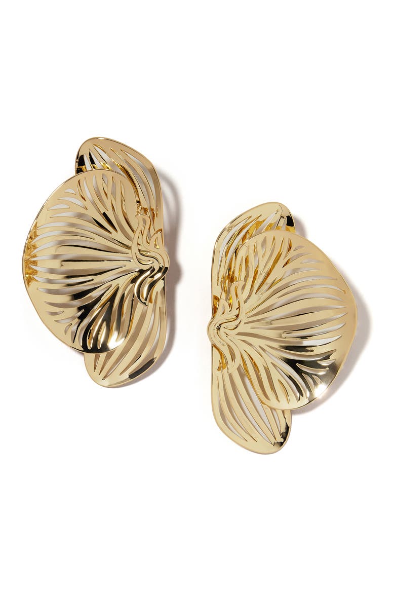 Orchid Stud Earring (Nordstrom Exclusive), Main, color, YELLOW GOLD