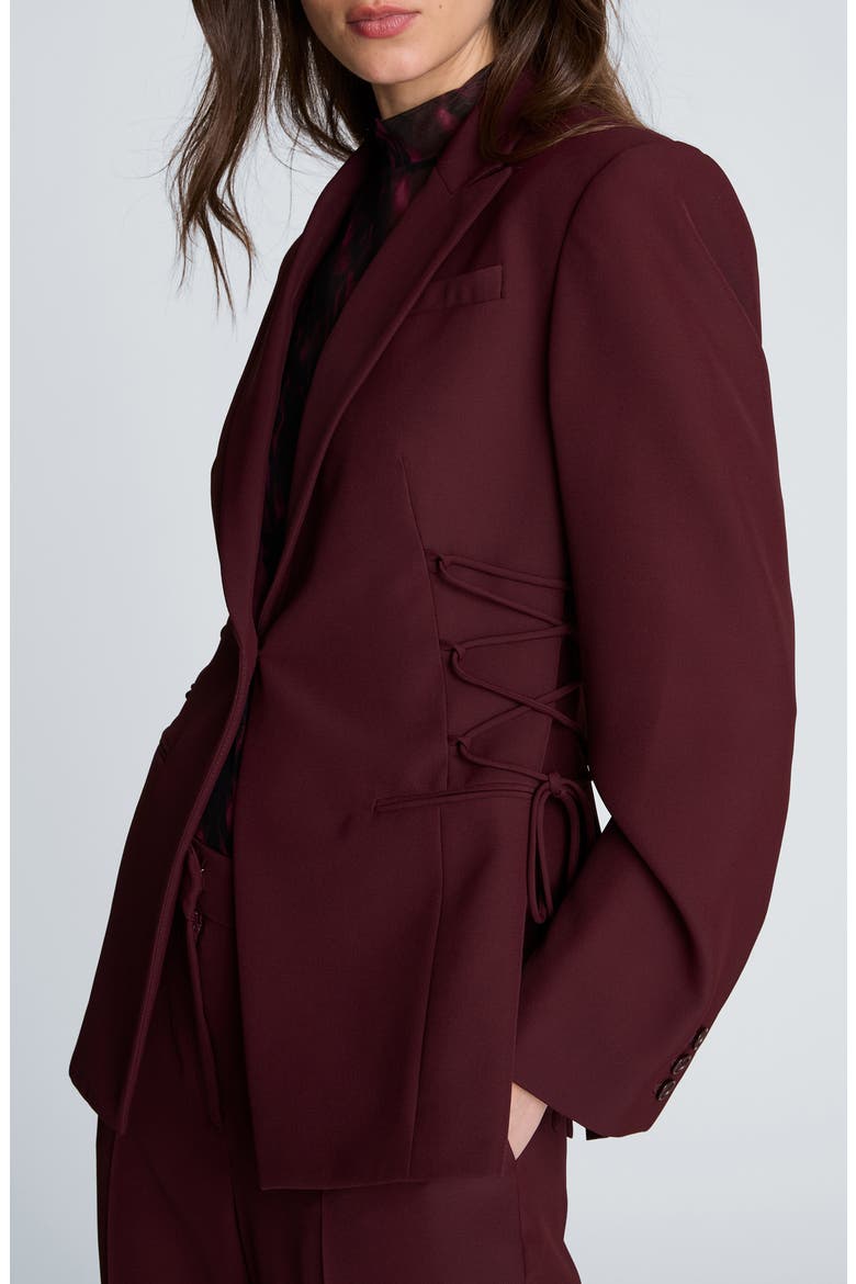 Lace Detail One-Button Blazer, Alternate, color, SUGAR BEET