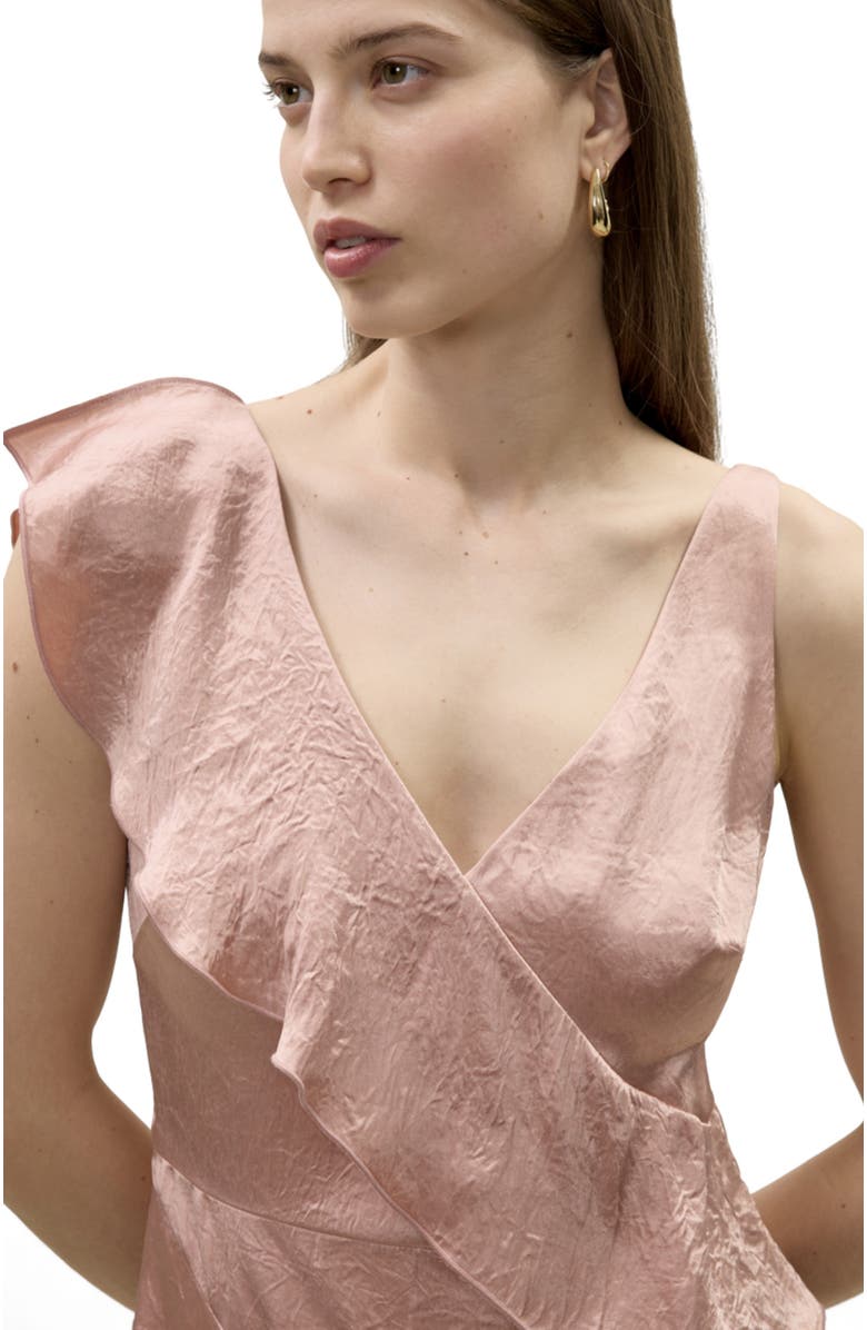 Rebecca Taylor Hollis Satin Dress, Alternate, color, Rouge