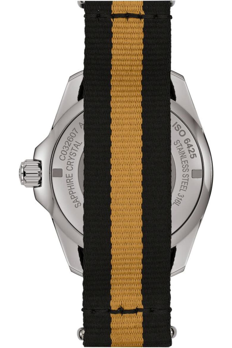 DS Action Diver Swiss Automatic Textile Strap Watch, 43mm, Alternate, color, TITANIUM