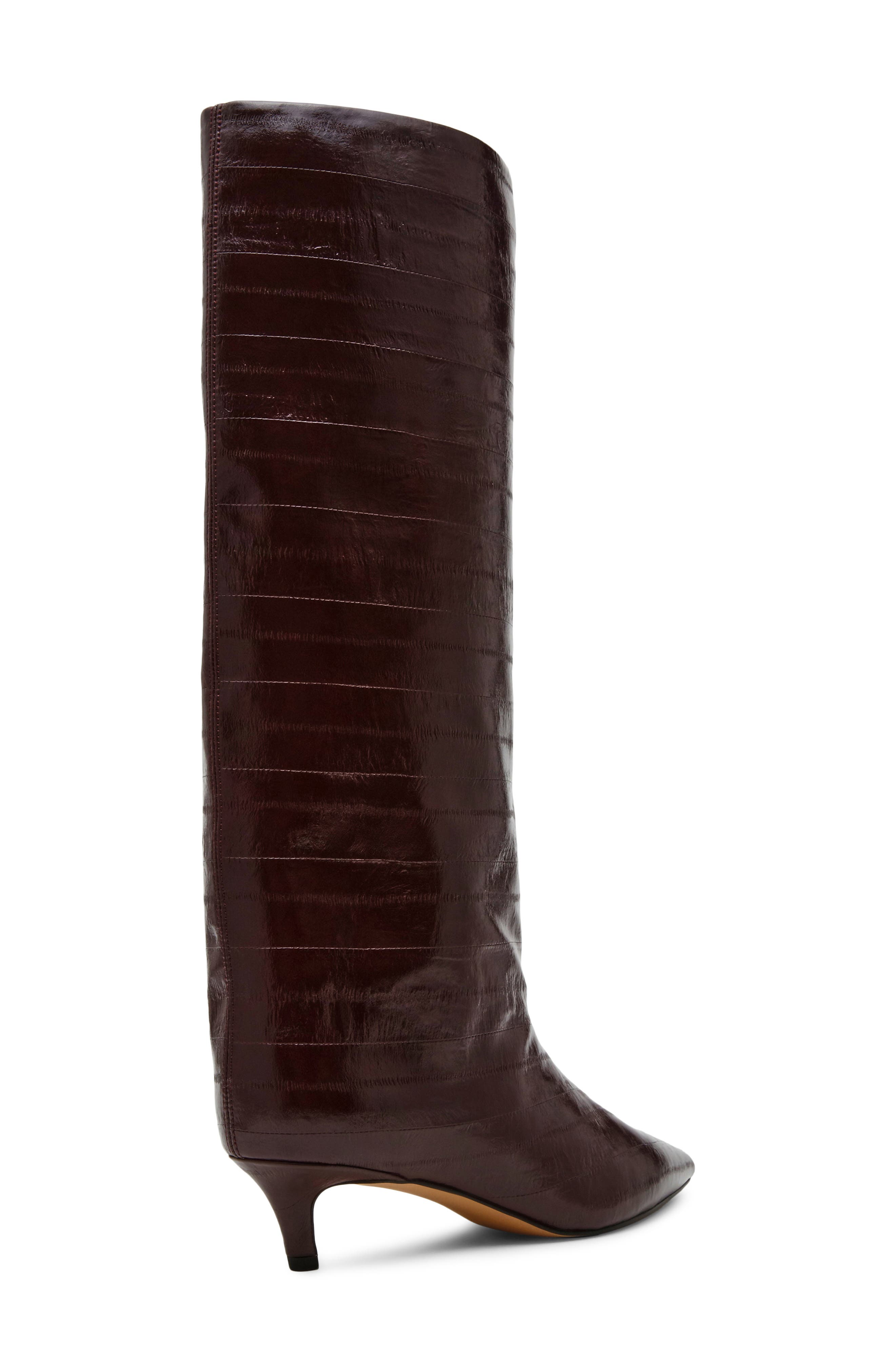 Lychee Pointed Toe Boot, Alternate, color, BURGUNDY EEL