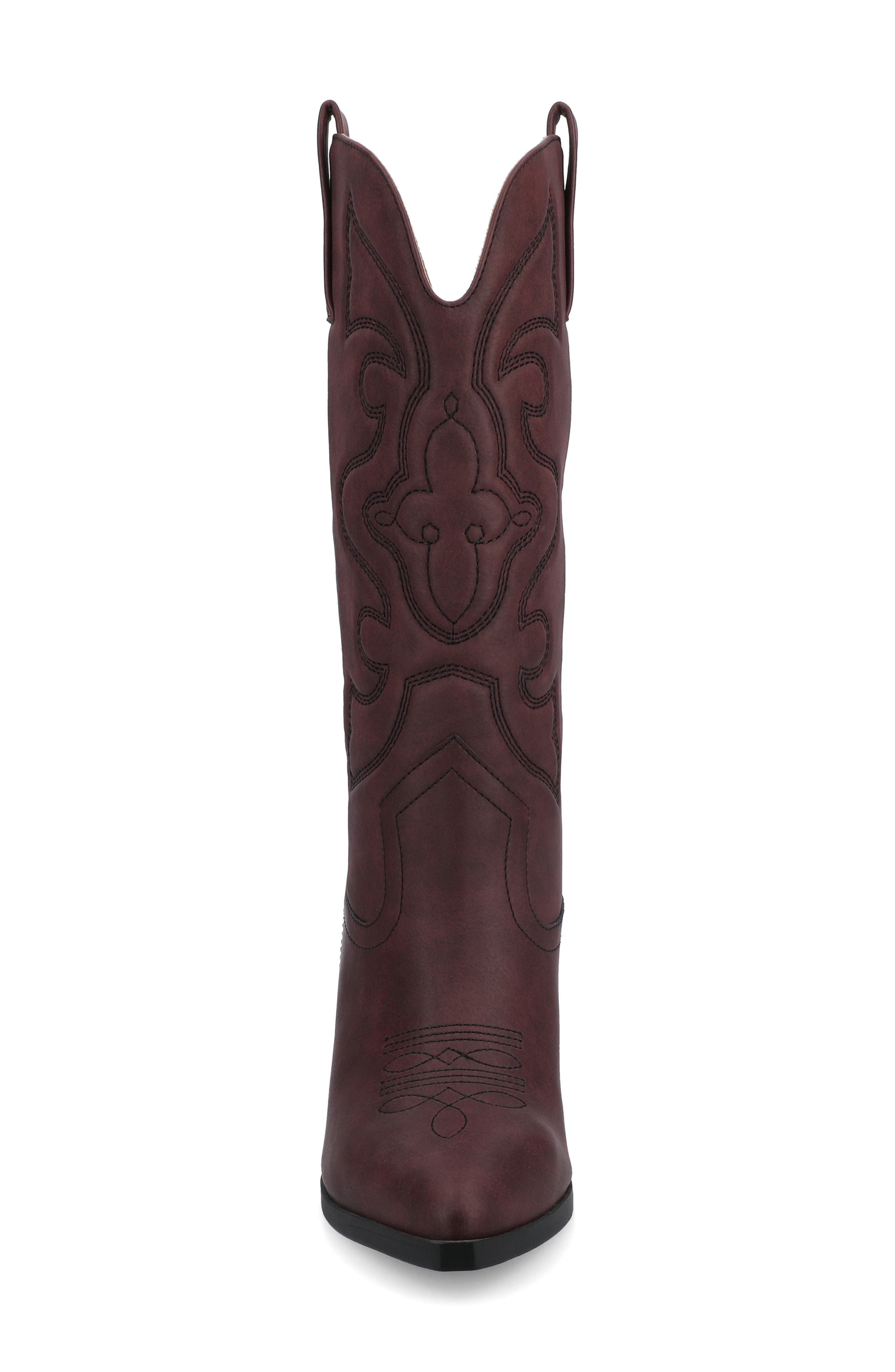 Journee Collection Chantry Western Boot, Alternate, color, Oxblood