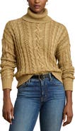 Lauren Ralph Lauren Metallic Turtlenrck Cable Knit Sweater