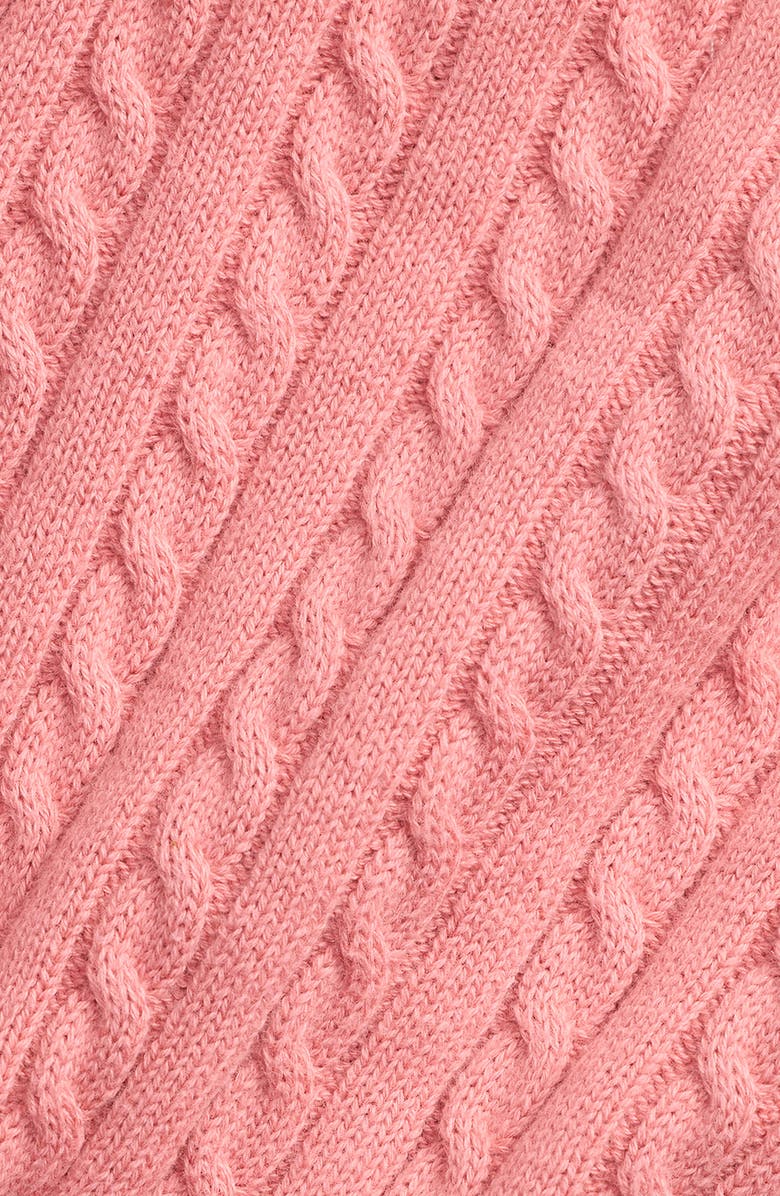 Ralph Lauren Mini Cotton Cable Cardigan, Alternate, color, Desert Rose