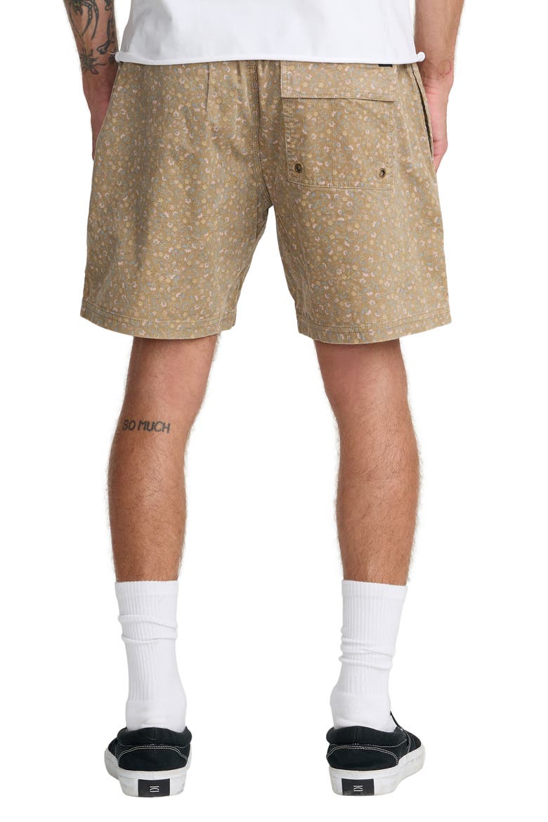 Escape Elastic Cord II Floral Corduroy Shorts, Alternate, color, COYOTE