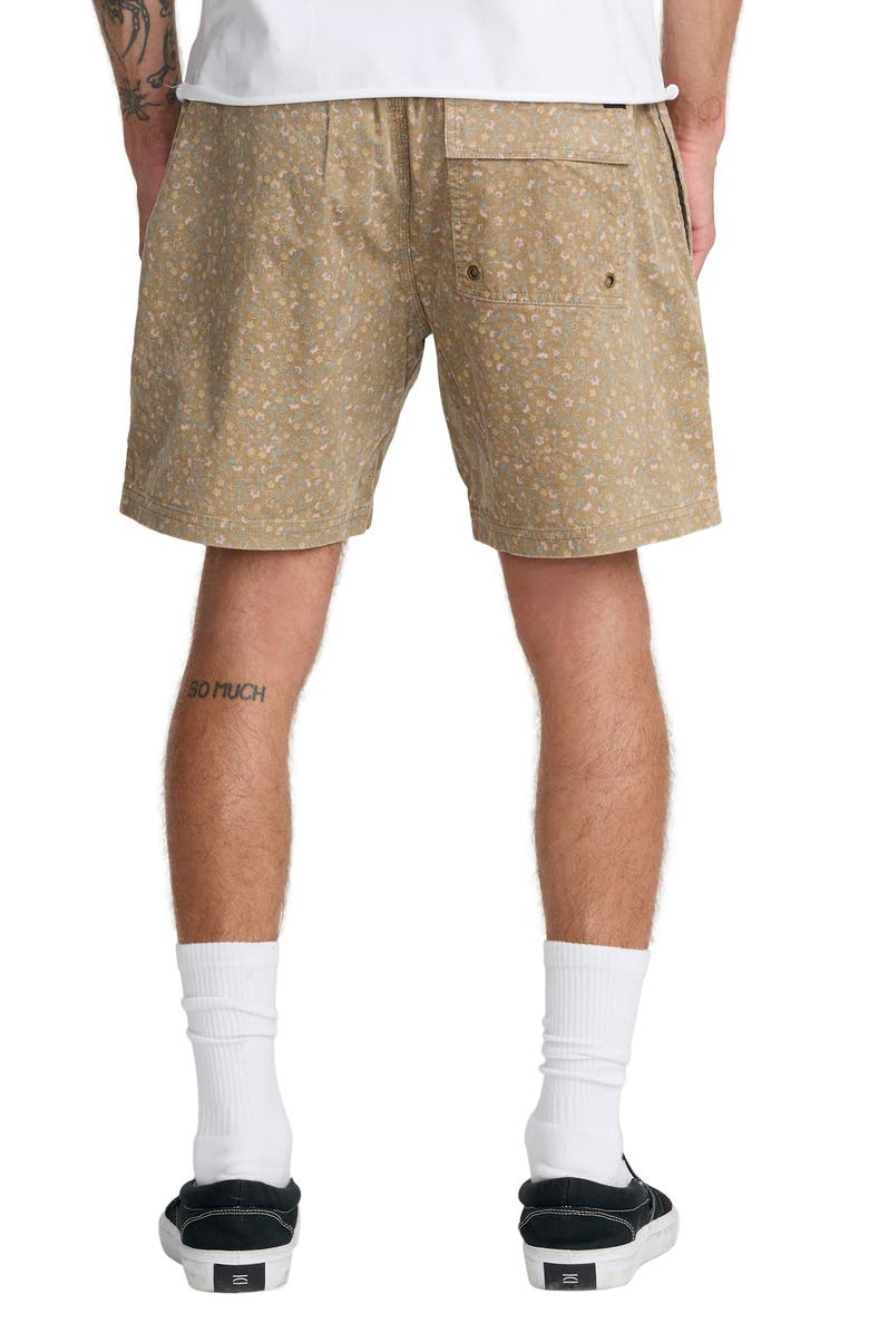 RVCA Escape Elastic Cord II Floral Corduroy Shorts, Alternate, color, Coyote