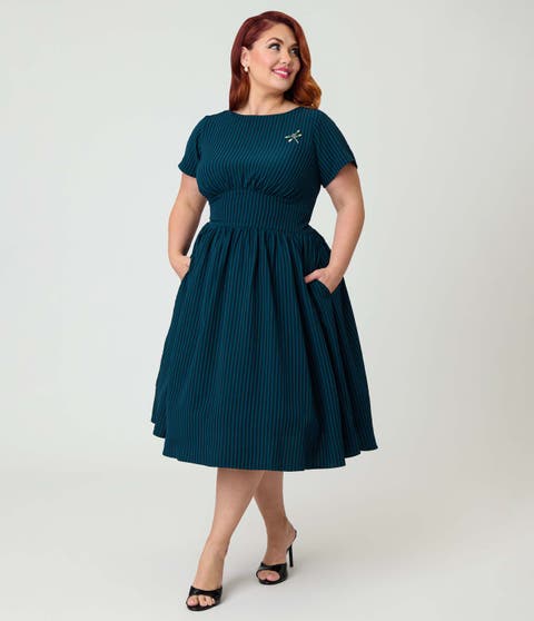 Plus Size Smocked Back Swing Dress
