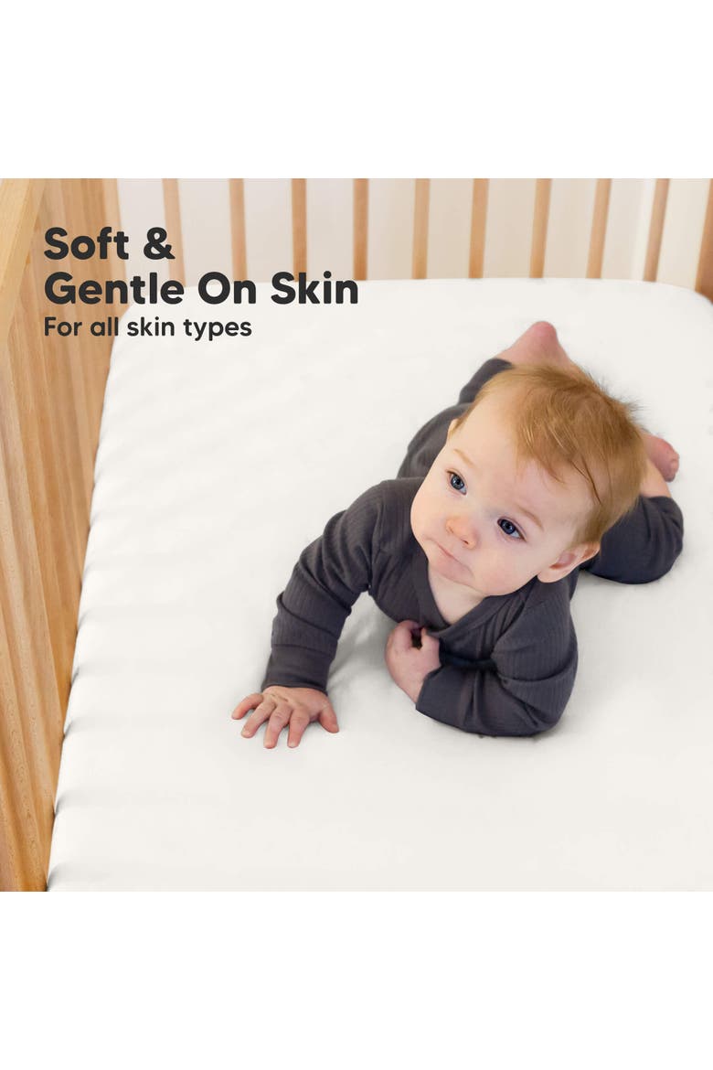 Soothe Fitted Crib Sheet, Alternate, color, Khaki
