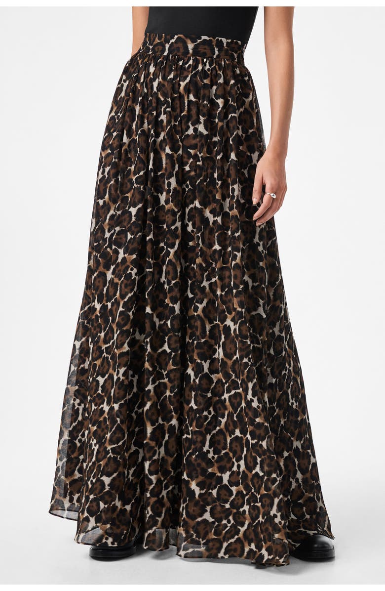Trina Turk Bersha Leopard Print Maxi Skirt, Main, color, Lampoul Leopard