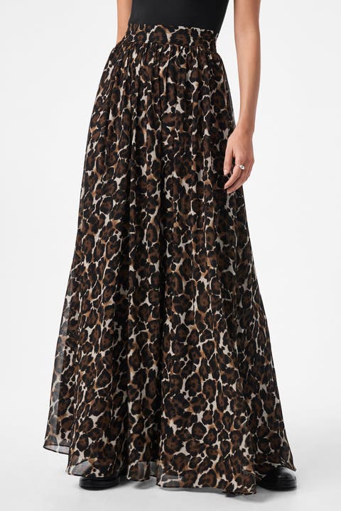 Bersha Leopard Print Maxi Skirt