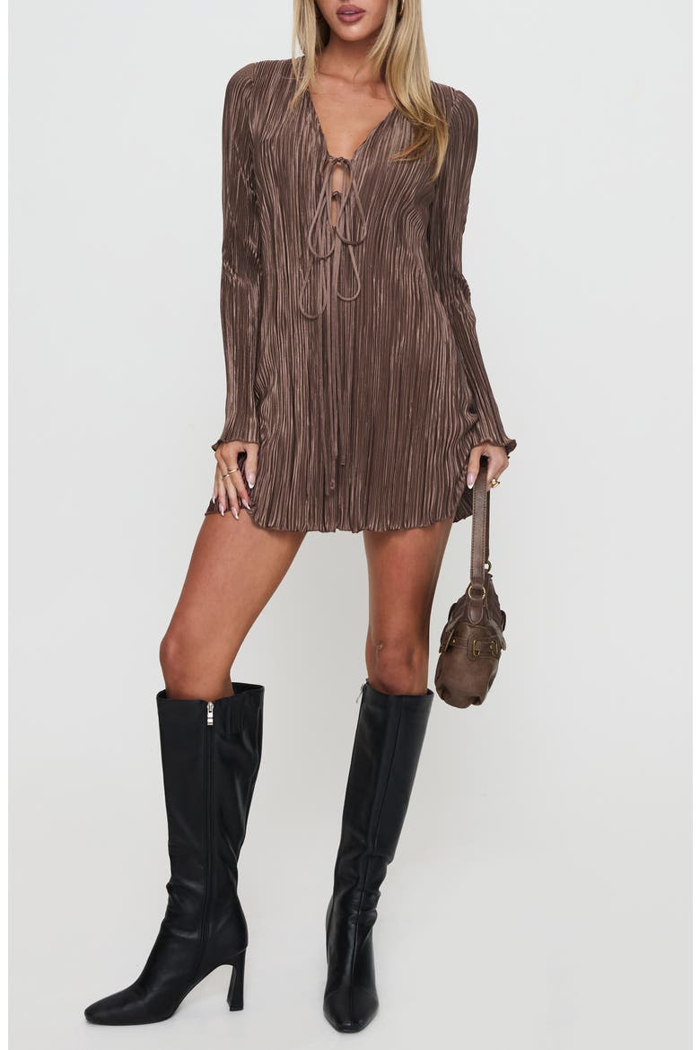 brown plisse dress Plisse Maxi Dress