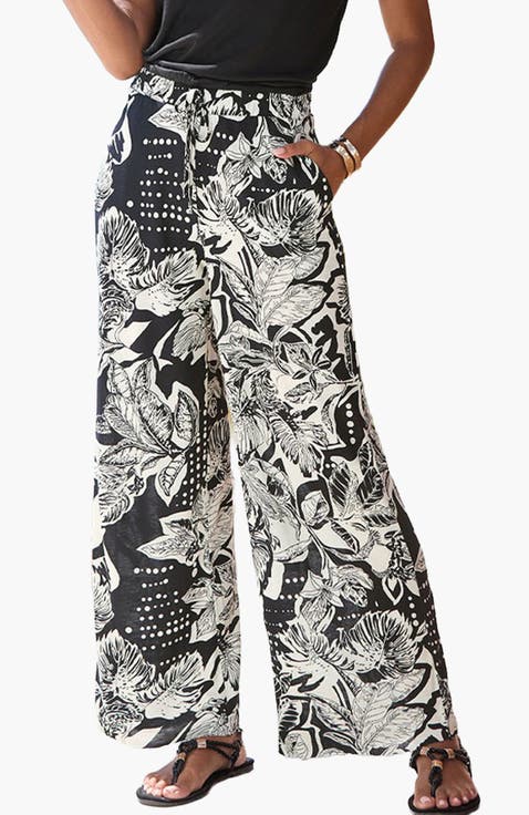Floral Print Wide Leg Pants