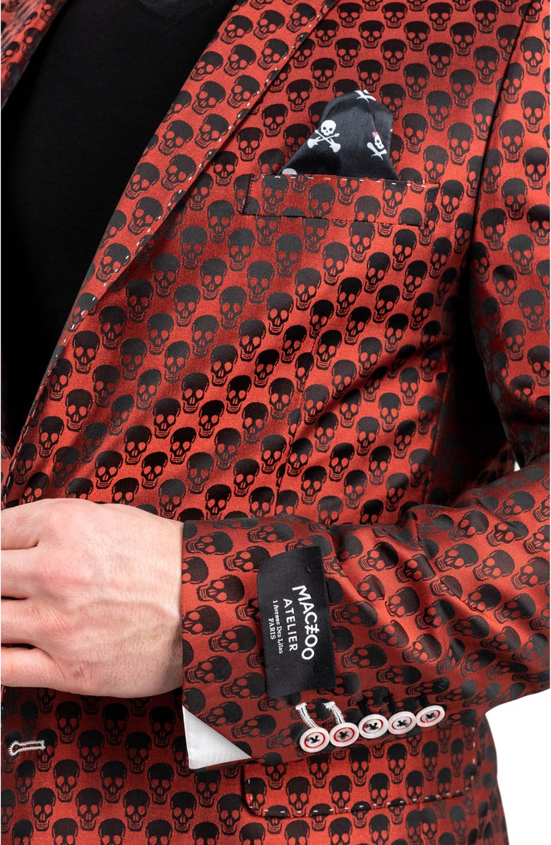Maceoo Skull Sport Coat, Alternate, color, Orange