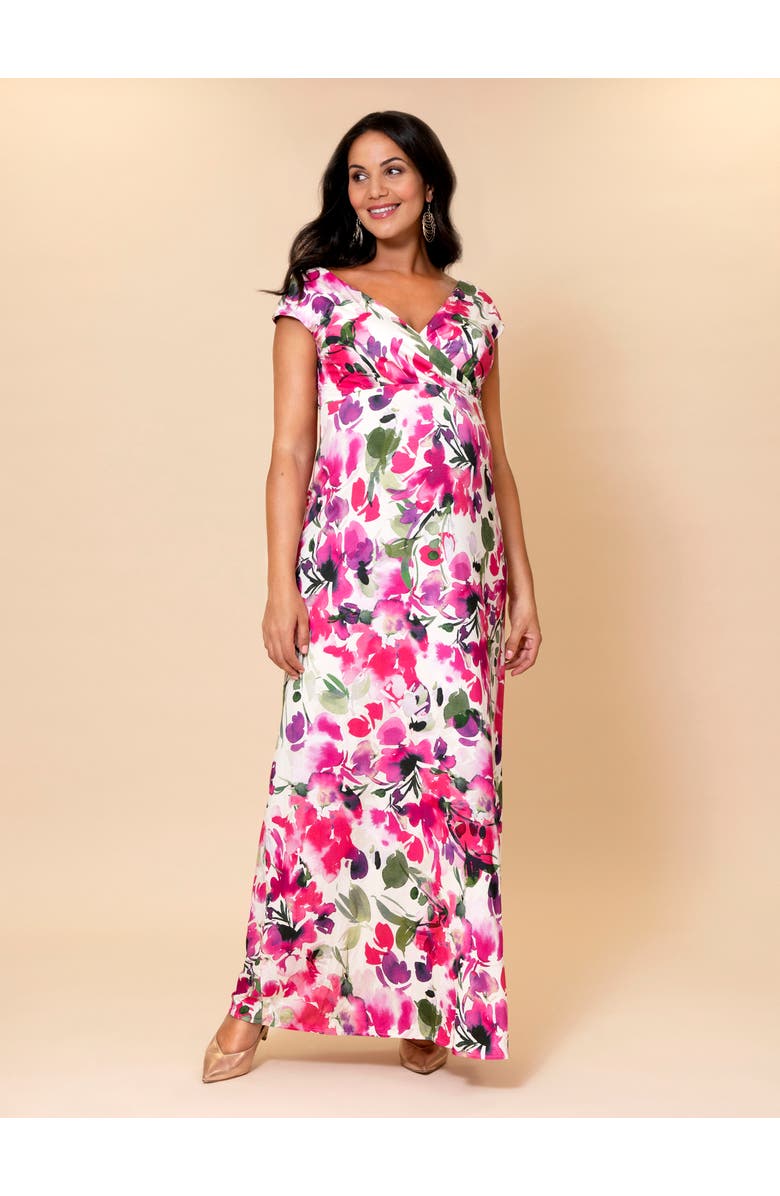 Tiffany Rose Maternity Alana Maternity Maxi Dress, Alternate, color, Fuschia Florals