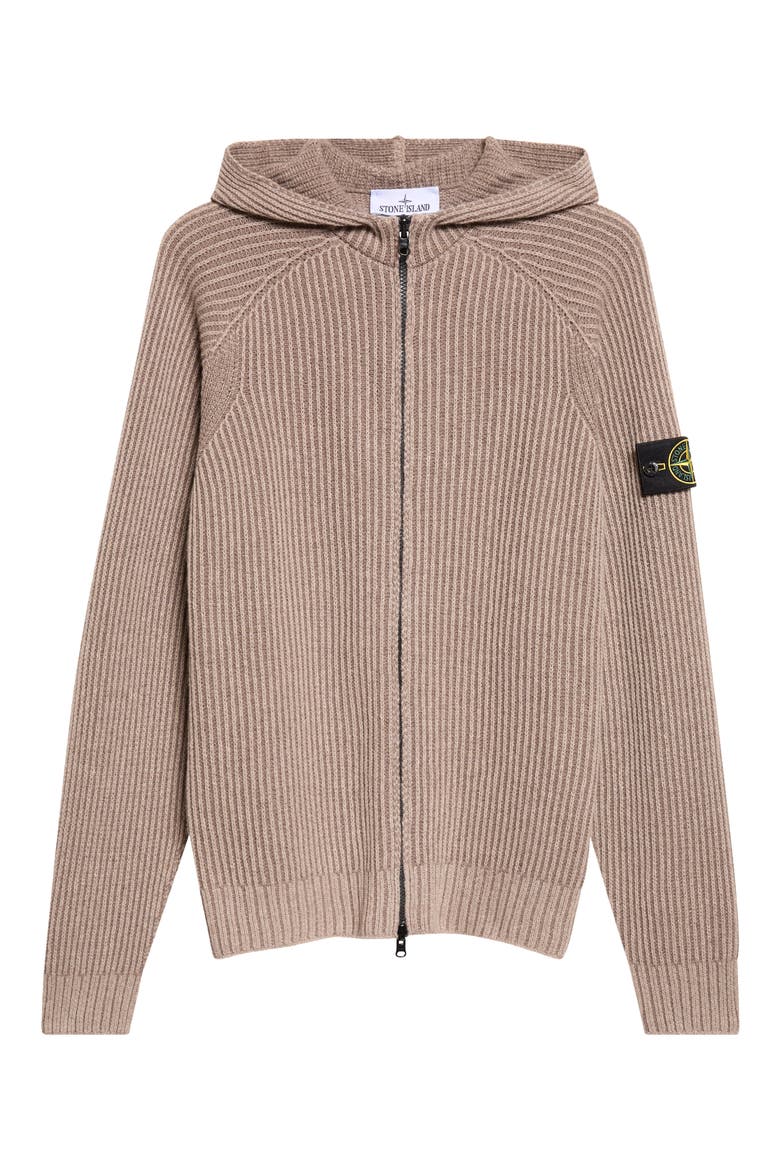 Wool & Cashmere Hooded Zip Cardigan, Main, color, V0094 BISCUIT