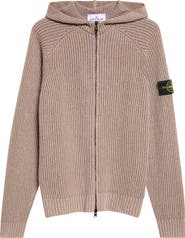 Stone Island Wool & Cashmere Hooded Zip Cardigan