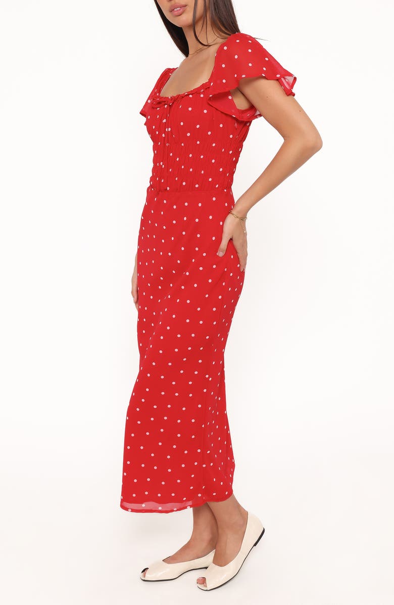Petal & Pup Sherrie Polka Dot Midi Dress, Alternate, color, Red Polka Dot