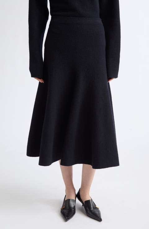 Lothea Merino Wool Blend Midi Sweater Skirt
