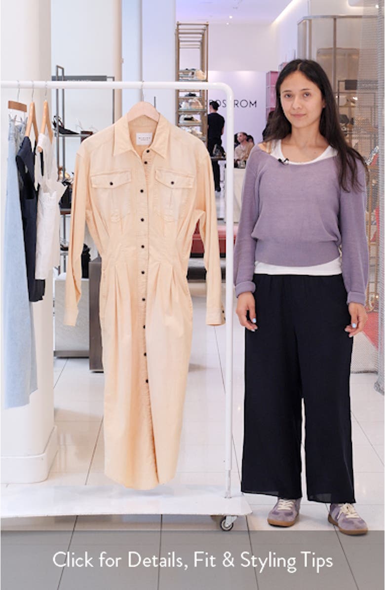 Nolwen Belted Denim Shirtdress, sales video thumbnail