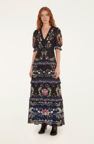 FARM Rio Natalia Floral Tiered Maxi Dress