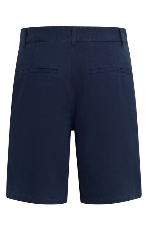 Hudson Jeans Venice Flat Front Navy Cotton Twill Chino Shorts In Navy