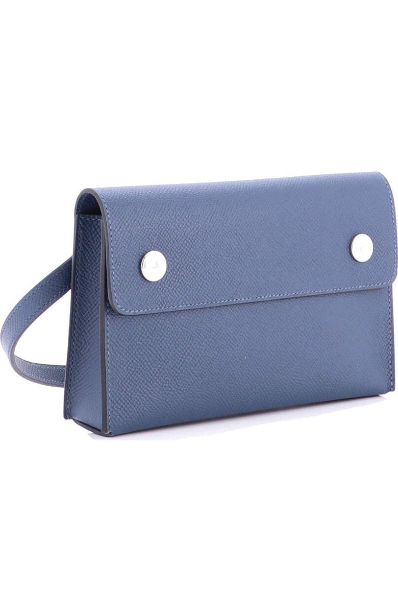 Pre-Owned Hermes Hermesnap Wallet Bag Epsom, Alternate, color, Bleu Tie