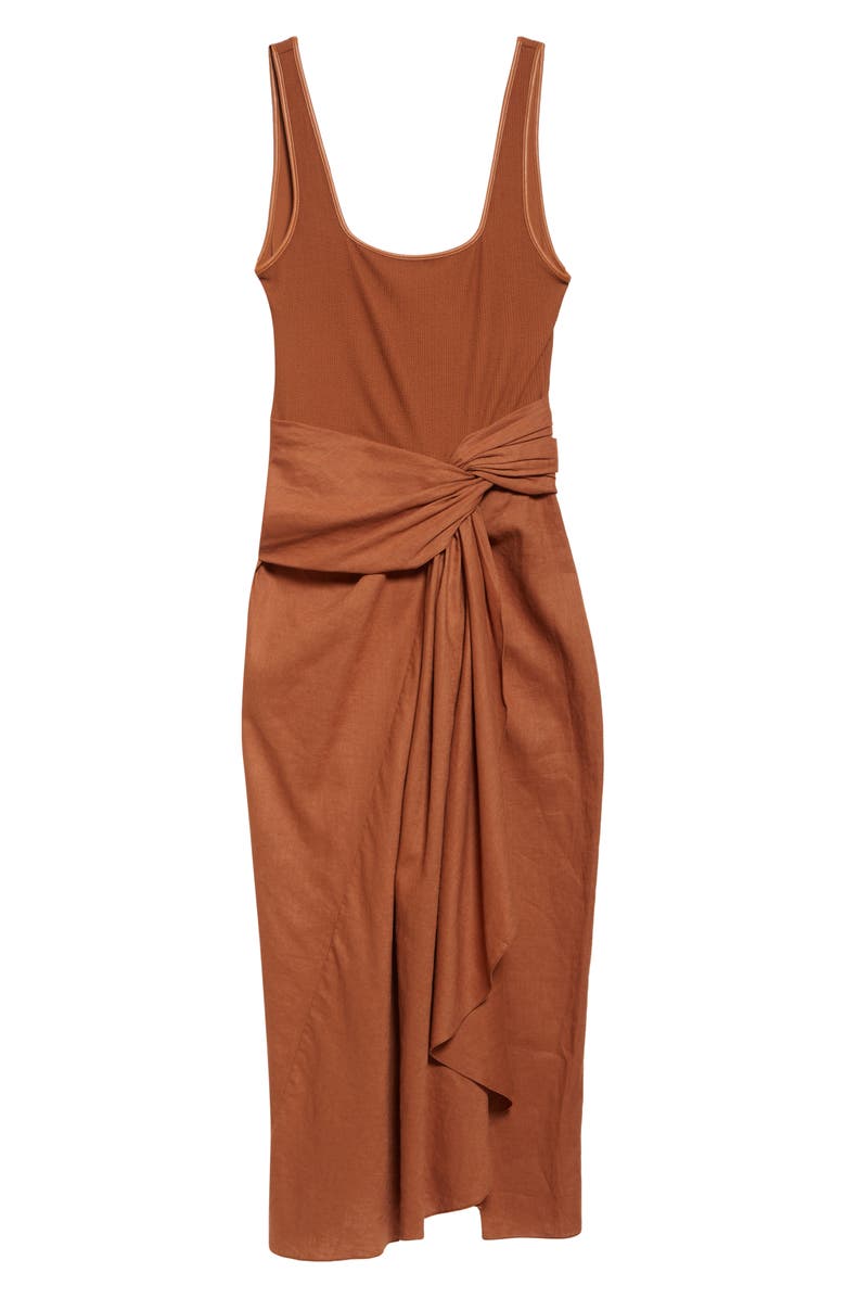 Johanna Ortiz Encanto Pacifico Mixed Media Dress, Alternate, color, Camel