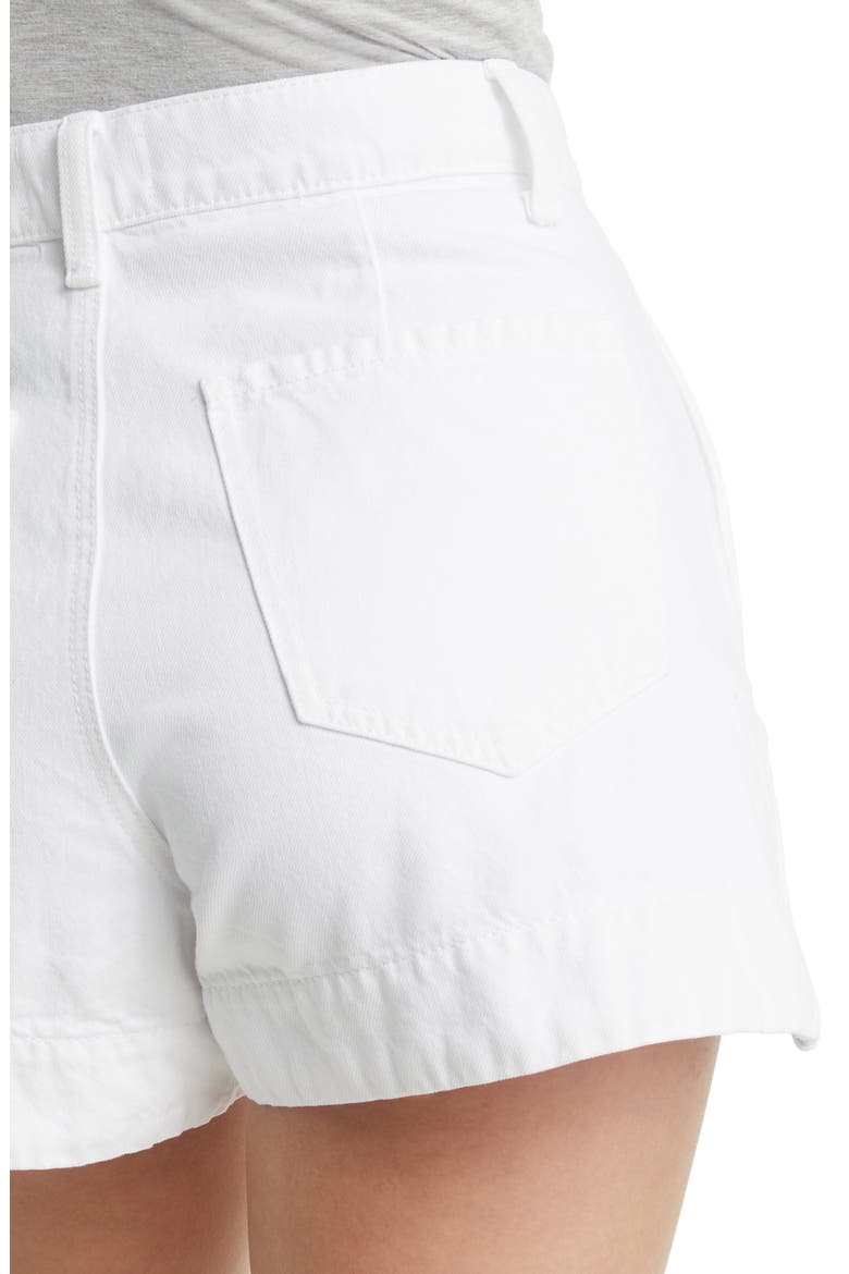 High Waist Step Hem Tailored Denim Shorts, Alternate, color, BRILLIANT WHITE