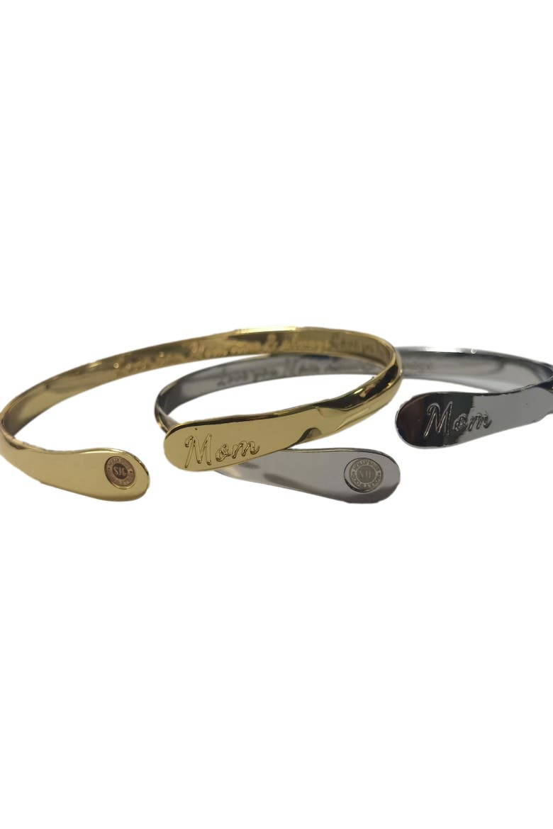 Mom Bracelets Engraved Love you Mom Now & Always, Alternate, color, Silver