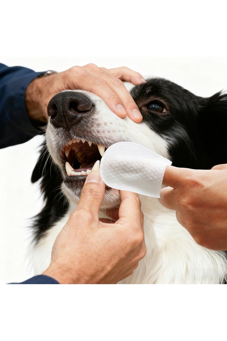 Hypoallergenic Dog Dental Finger Wipes with Aloe, Coconut Oil & Honey, Alternate, color, Mint Scented -1Pack (60 ct)