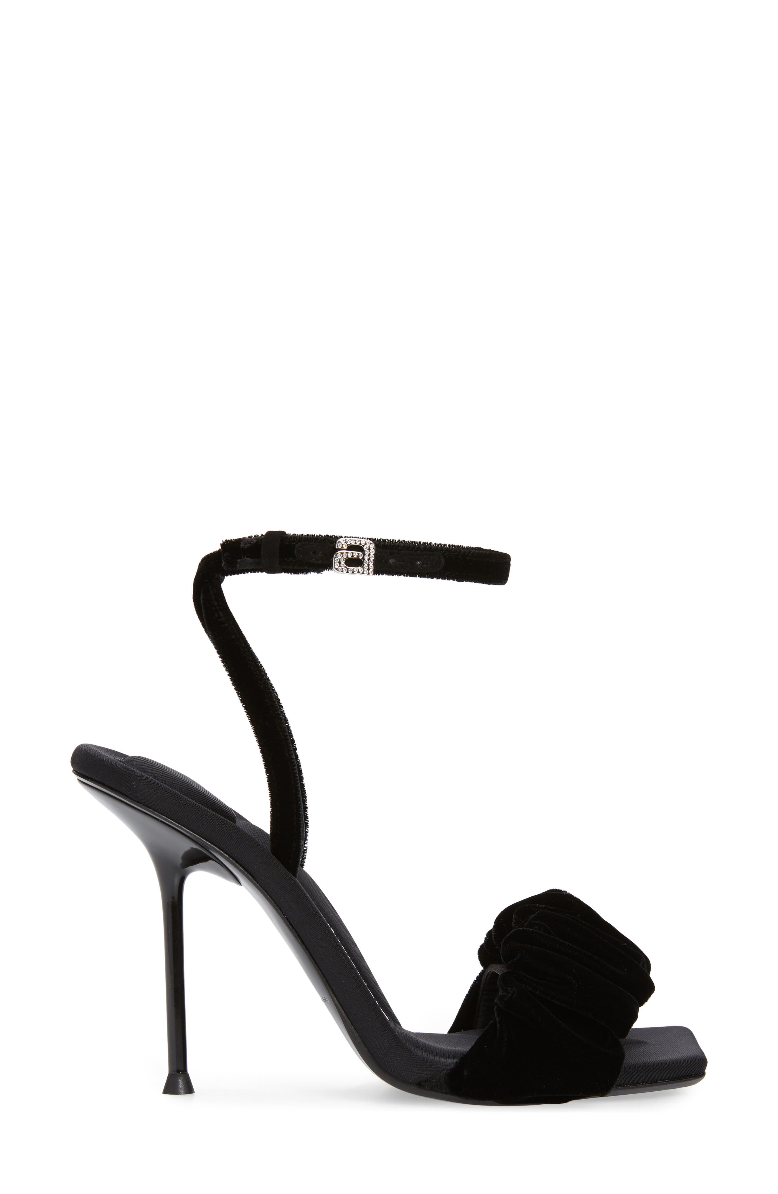 Alexander Wang Julie Scrunchie Strap Velvet Sandal, Alternate, color, 
