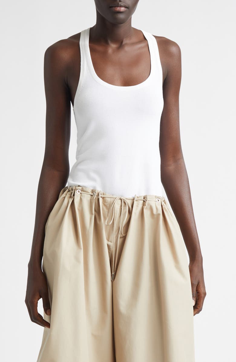 Brandon Maxwell The Raven Racerback Sweater Tank, Main, color, Optic White