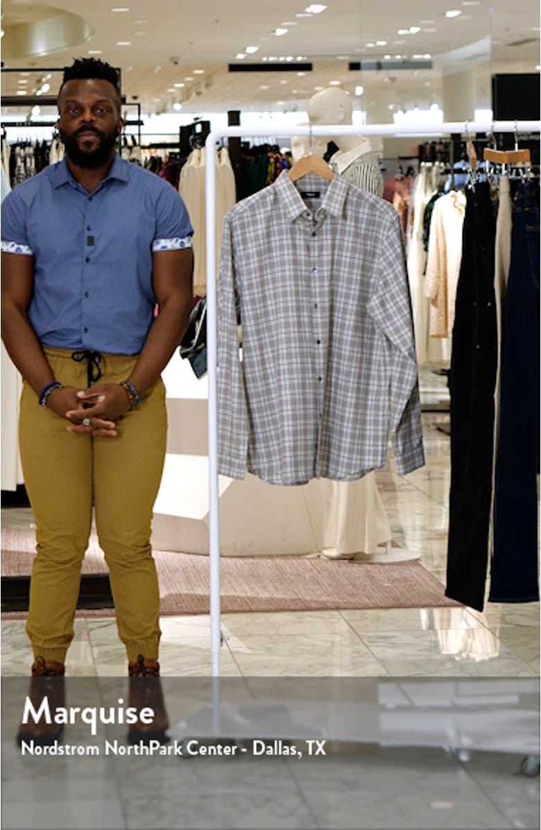 Irving Medium Check Cotton Button-Up Shirt, sales video thumbnail