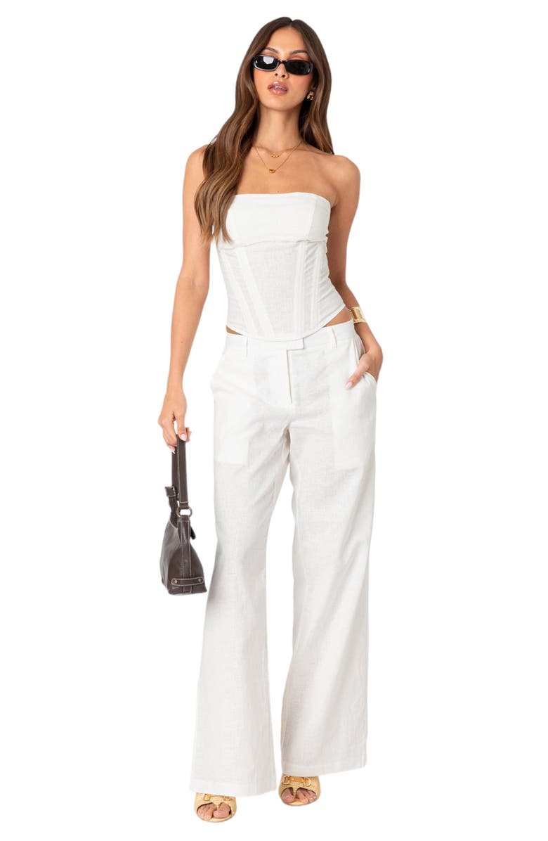 EDIKTED Arya Corset Top, Alternate, color, Cream