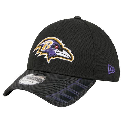 Men's New Era Black Baltimore Ravens Visor Hit 39THIRTY Flex Hat