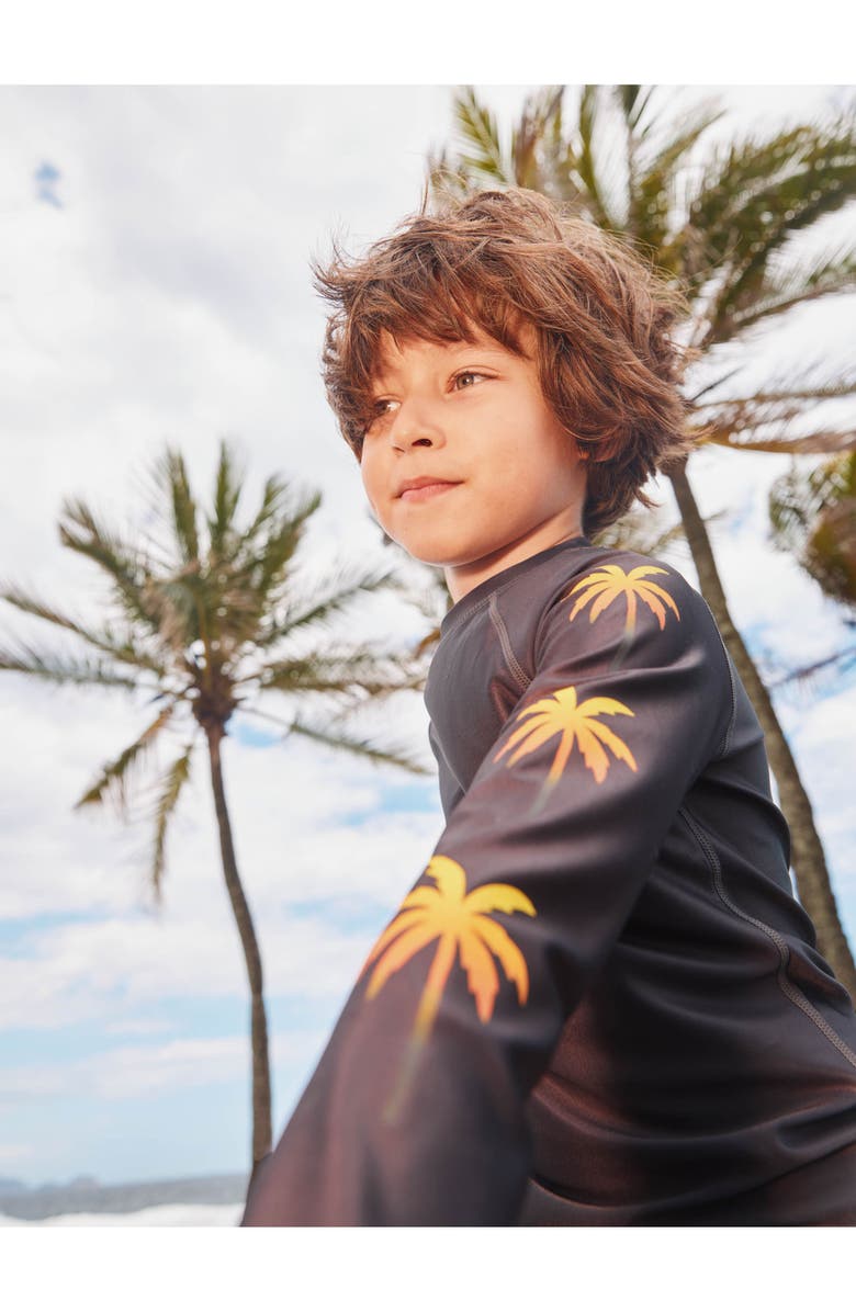 Tea Collection Palm Sleeve Rash Guard, Alternate, color, Pepper