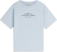 Scotch & Soda Kids' Relaxed Fit Acid Washed Graphic T-Shirt