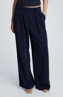 Double Pleated High Waist Wide Leg Pants