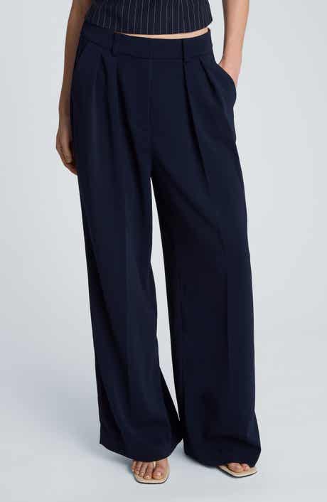 Double Pleated High Waist Wide Leg Pants