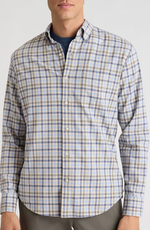 Lightweight Stretch Flannel Button-Down Shirt