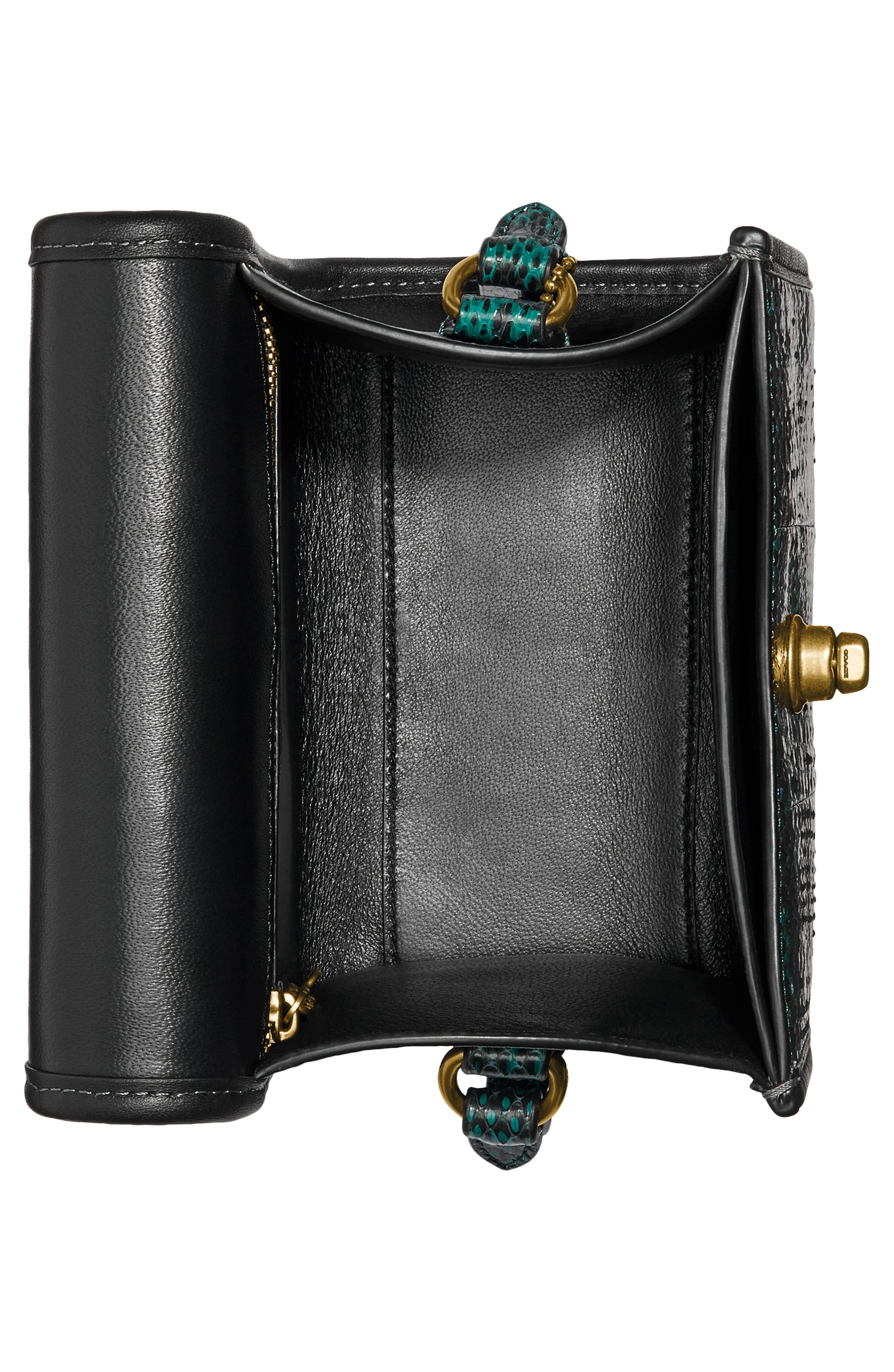 COACH Originals Genuine Snakeskin & Leather Turnlock Lunchbox Pouch, Alternate, color, 