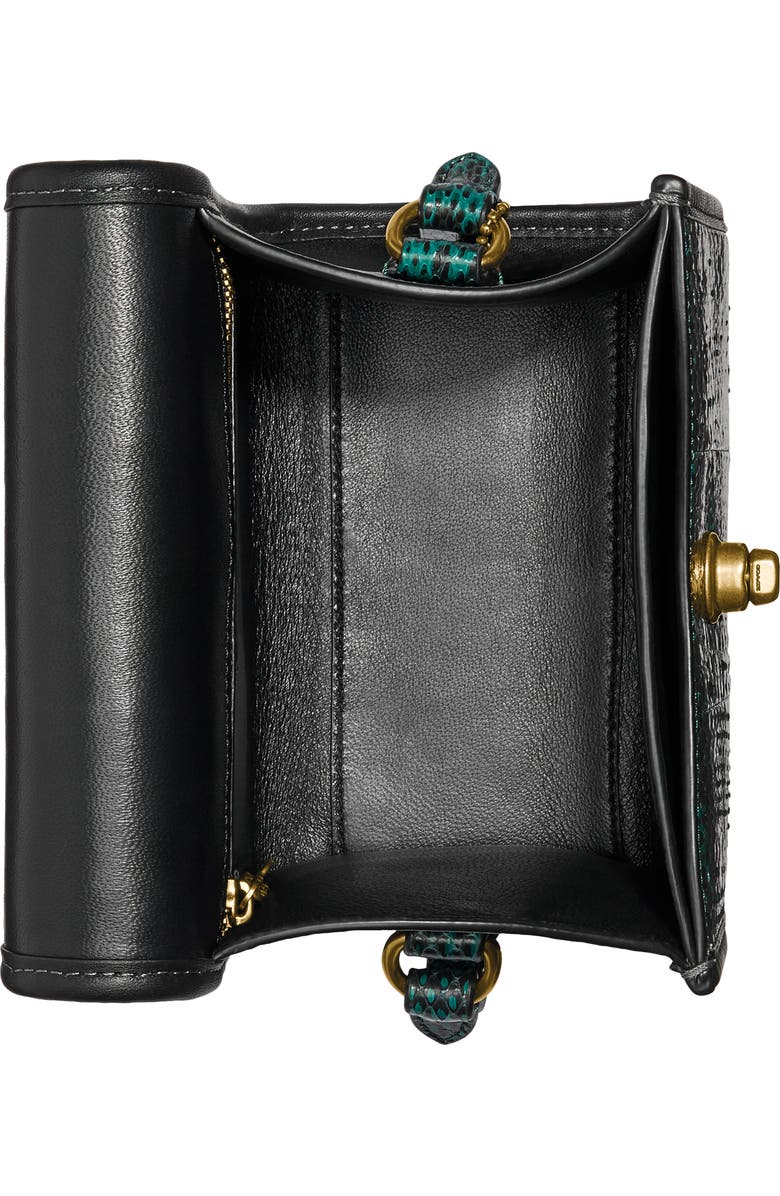 COACH Originals Genuine Snakeskin & Leather Turnlock Lunchbox Pouch, Alternate, color,