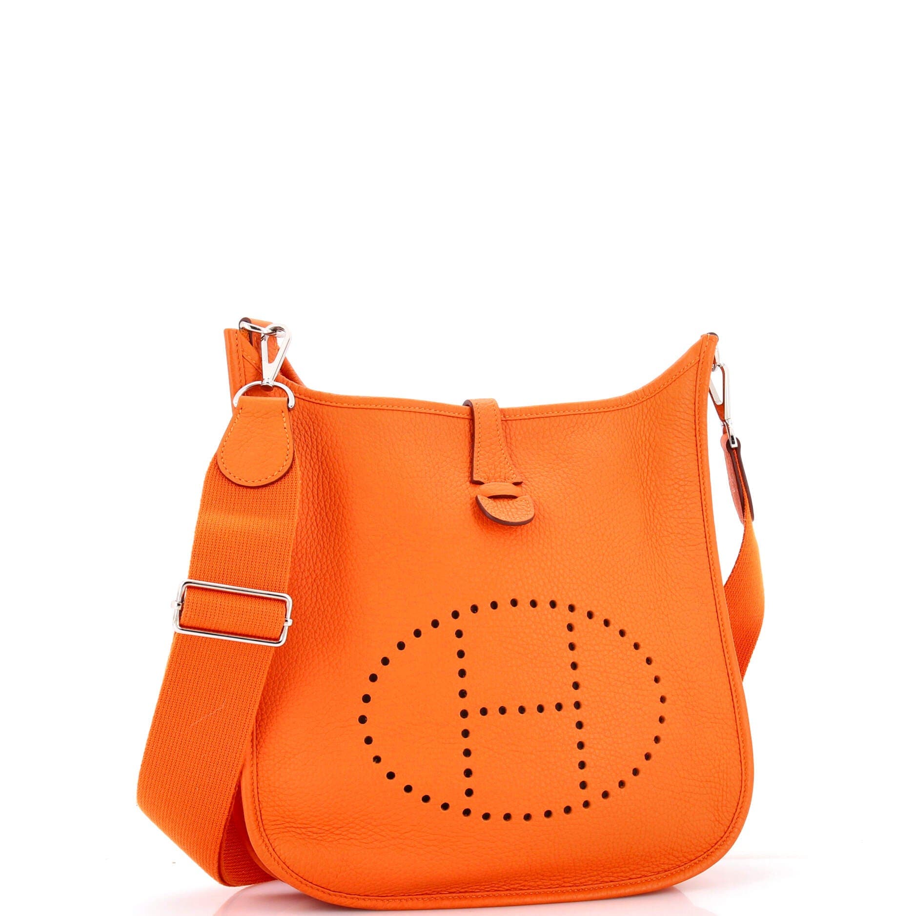 Pre-Owned Hermes Evelyne Bag Gen III Clemence PM, Alternate, color, Orange H