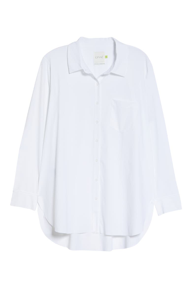 'Lyssentials Schiffer Button-Up Shirt, Alternate, color, WHITE