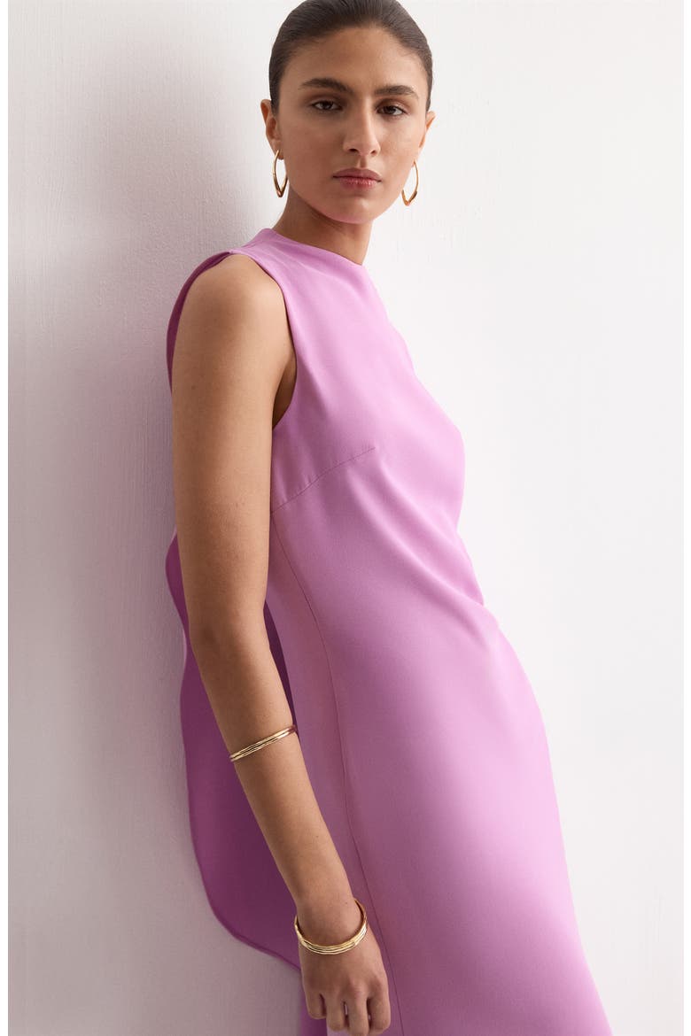 One-Shoulder Cape Maxi Dress, Alternate, color, LIGHT/ PASTEL PURPLE