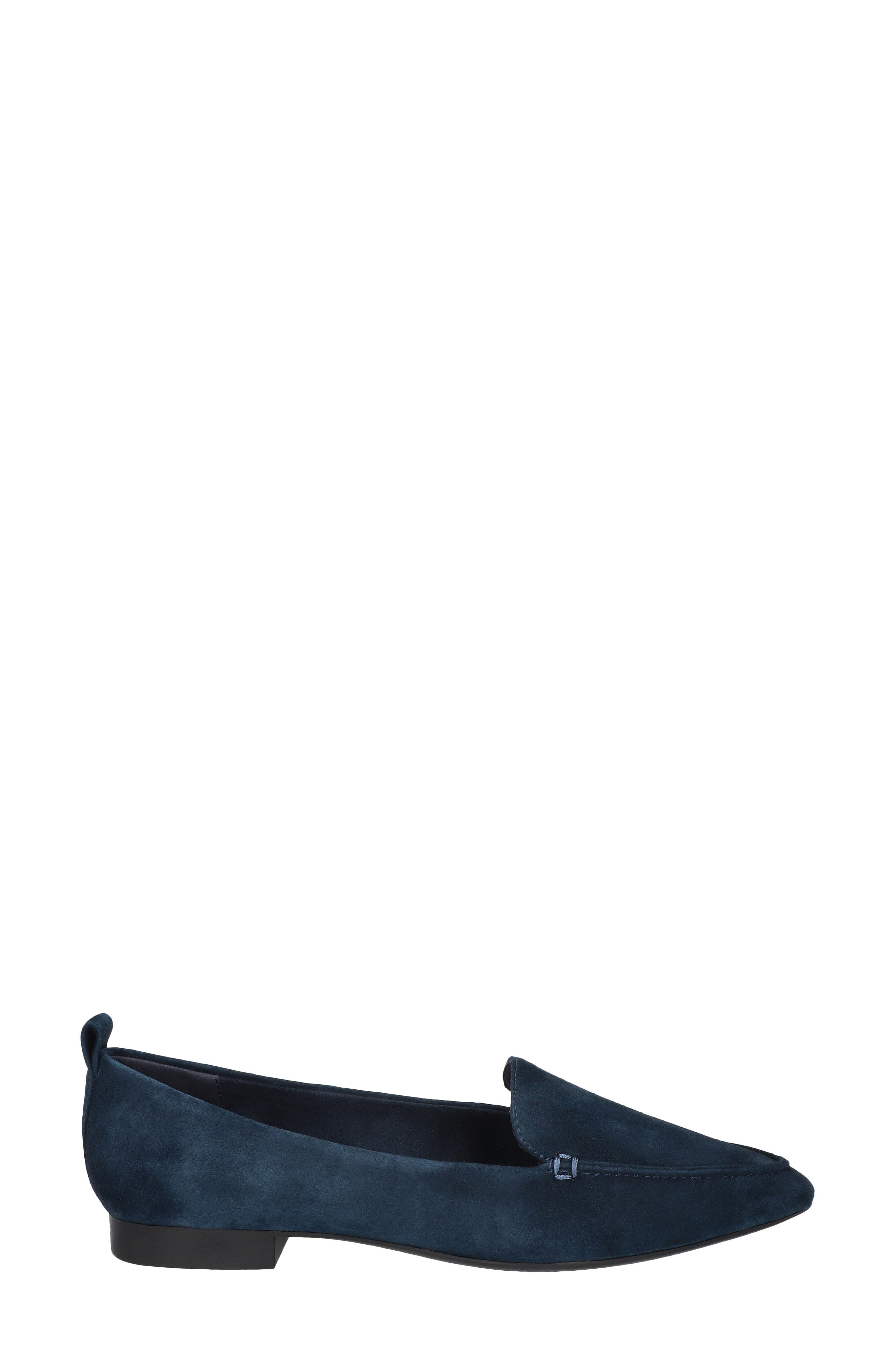 Alessi Pointed Toe Loafer, Alternate, color, NAVY SUEDE LEATHER