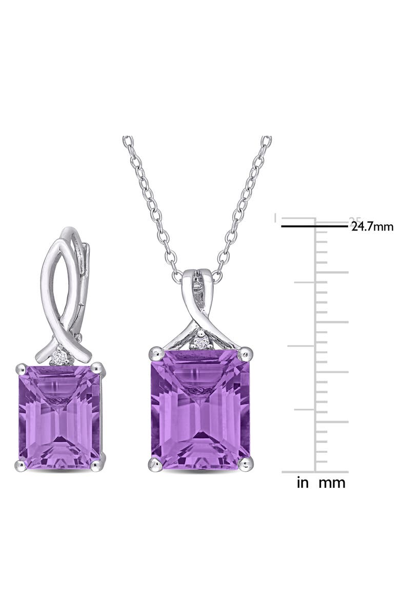 DELMAR Amethyst & White Topaz Pendant Necklace & Drop Earrings Set, Alternate, color, Purple
