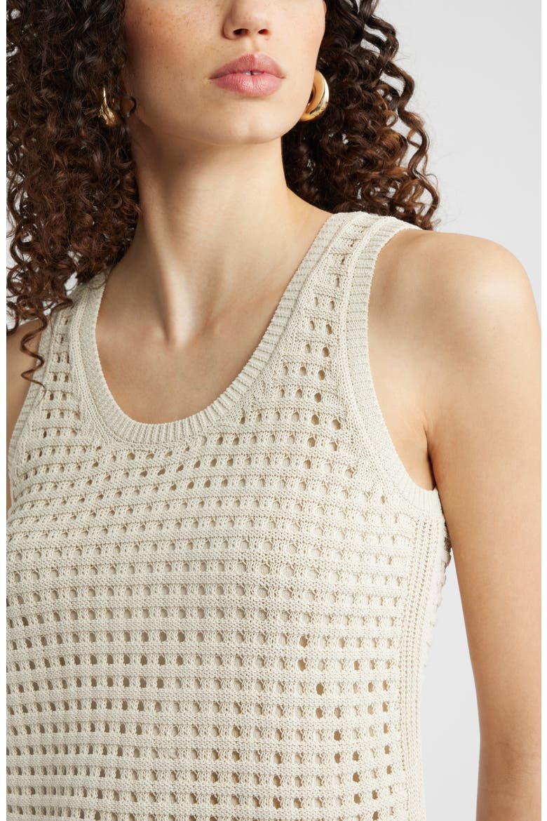 Mesh Stitch Sleeveless Sweater, Alternate, color, BEIGE SCROLL