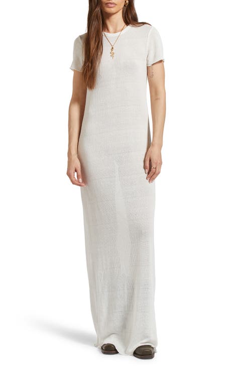 Semisheer Knit Maxi Dress